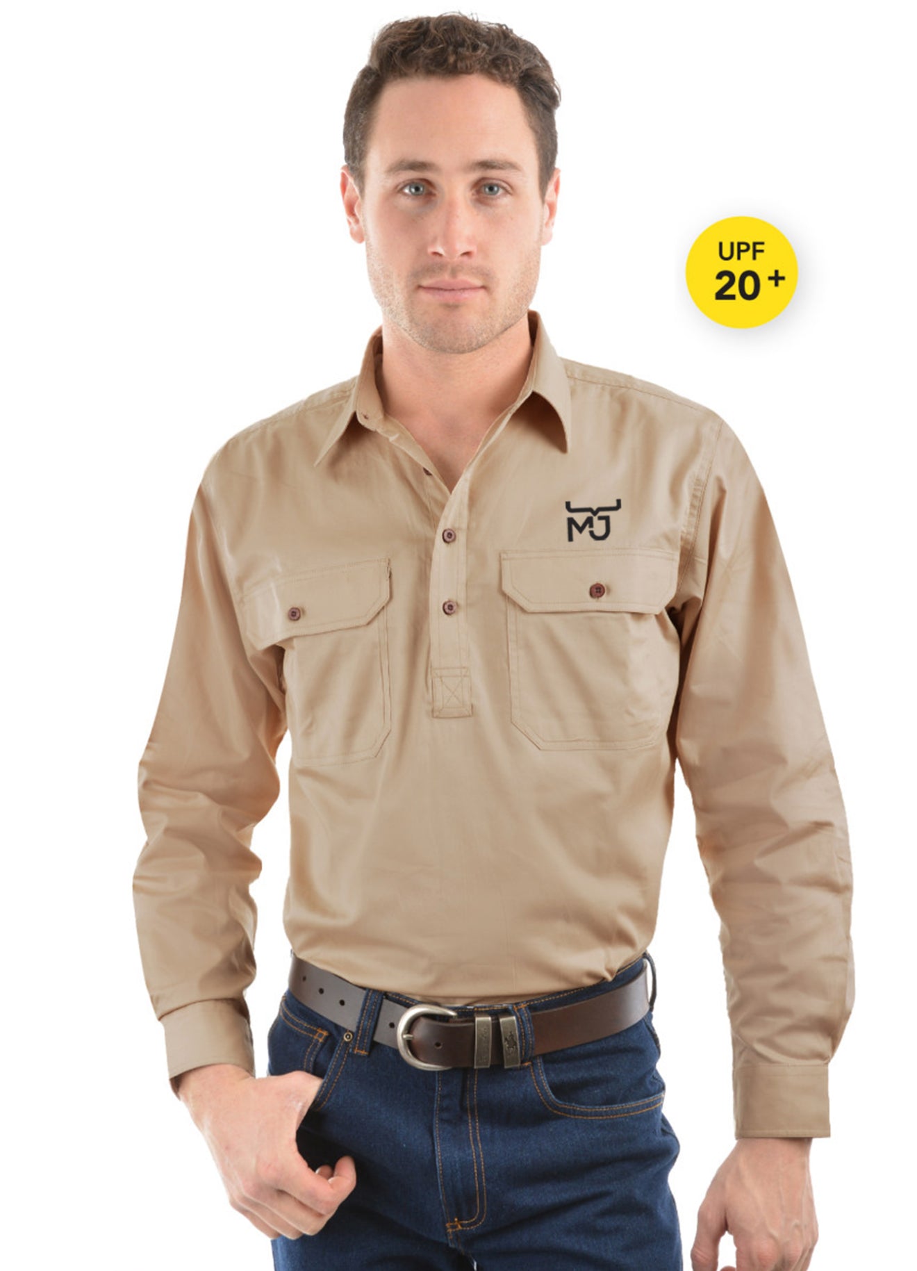 Men's 1/2 Placket Light Cotton Shirt