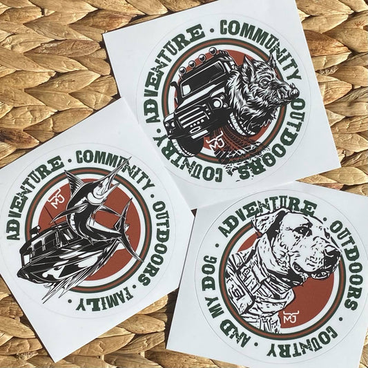 Adventure Stickers • MJ Clothing Womens Mens Country Clothing Kids Fashion