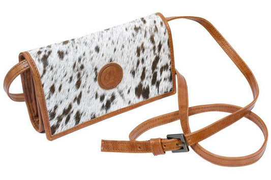 Ladies Purse - Cowhide Hair-On Leather Clutch - Brown • MJ Clothing Womens Mens Country Clothing Kids Fashion