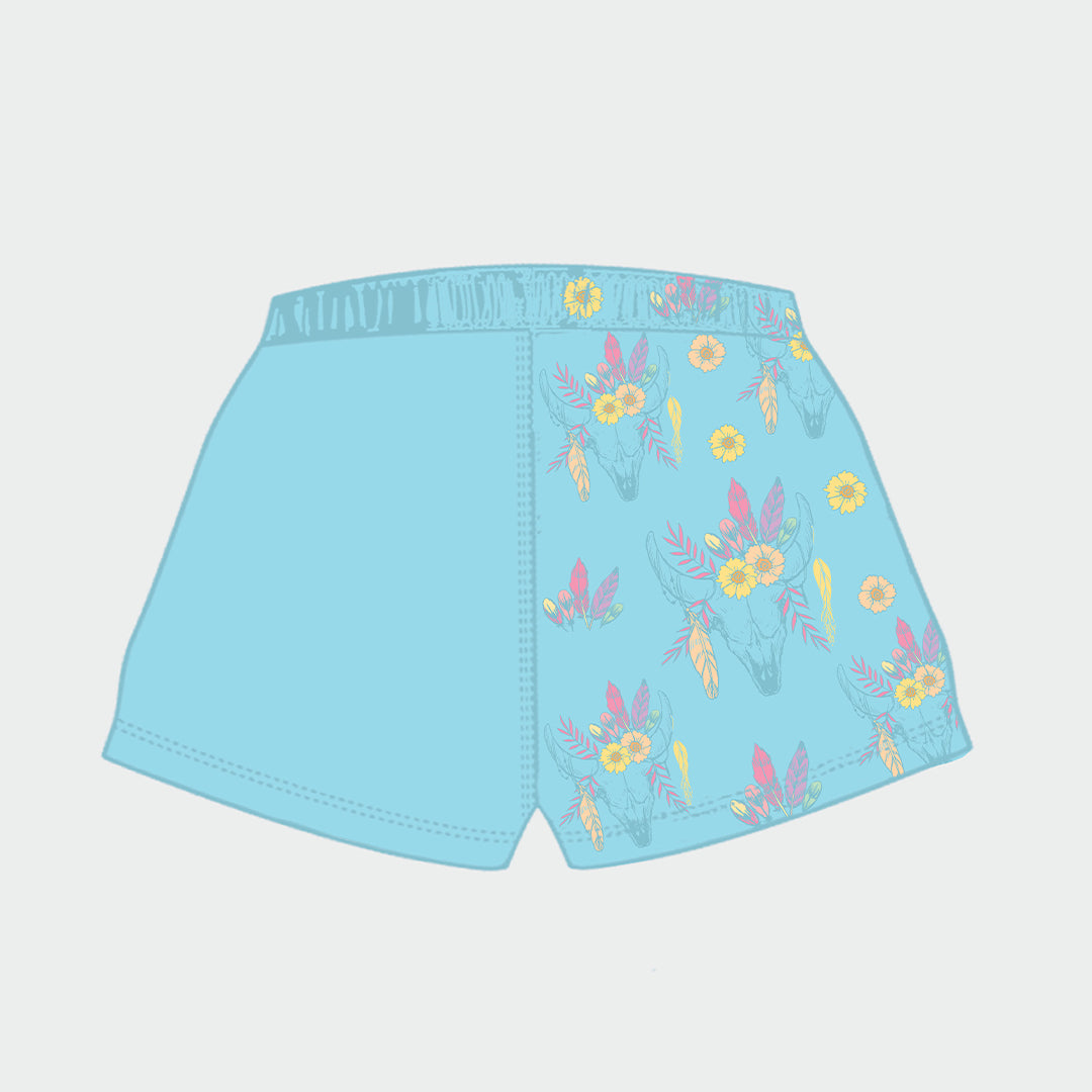Feather Skull Shorts- Adult