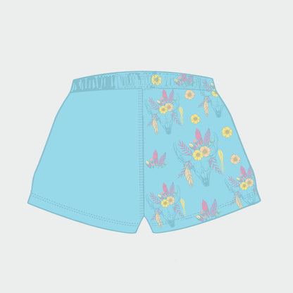 Feather Skull Shorts- Adult