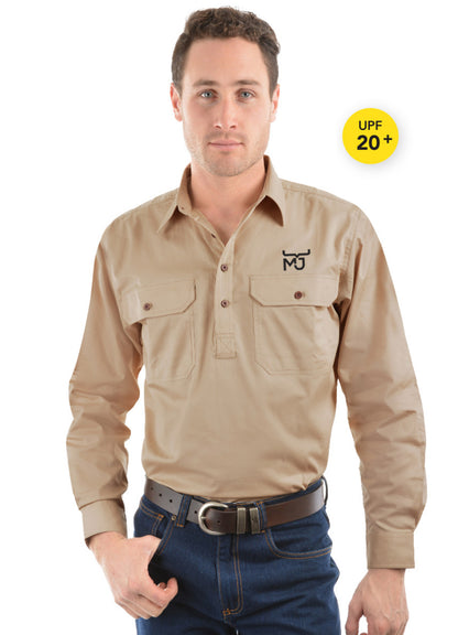 Men's 1/2 Placket Light Cotton Shirt