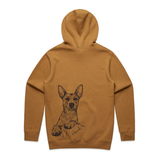 "HANK" Adult's Red Cattle Dog x Kelpie hoodie