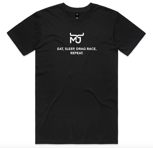 Liam Eat Sleep Drag Race Repeat Youth Tee