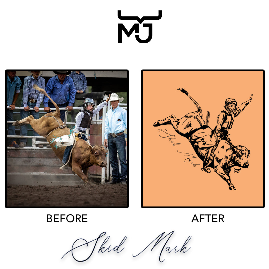 "Skid Mark" Kids MJ Bull Riding Hoodie