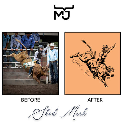 "Skid Mark" Kids MJ Bull Riding Hoodie