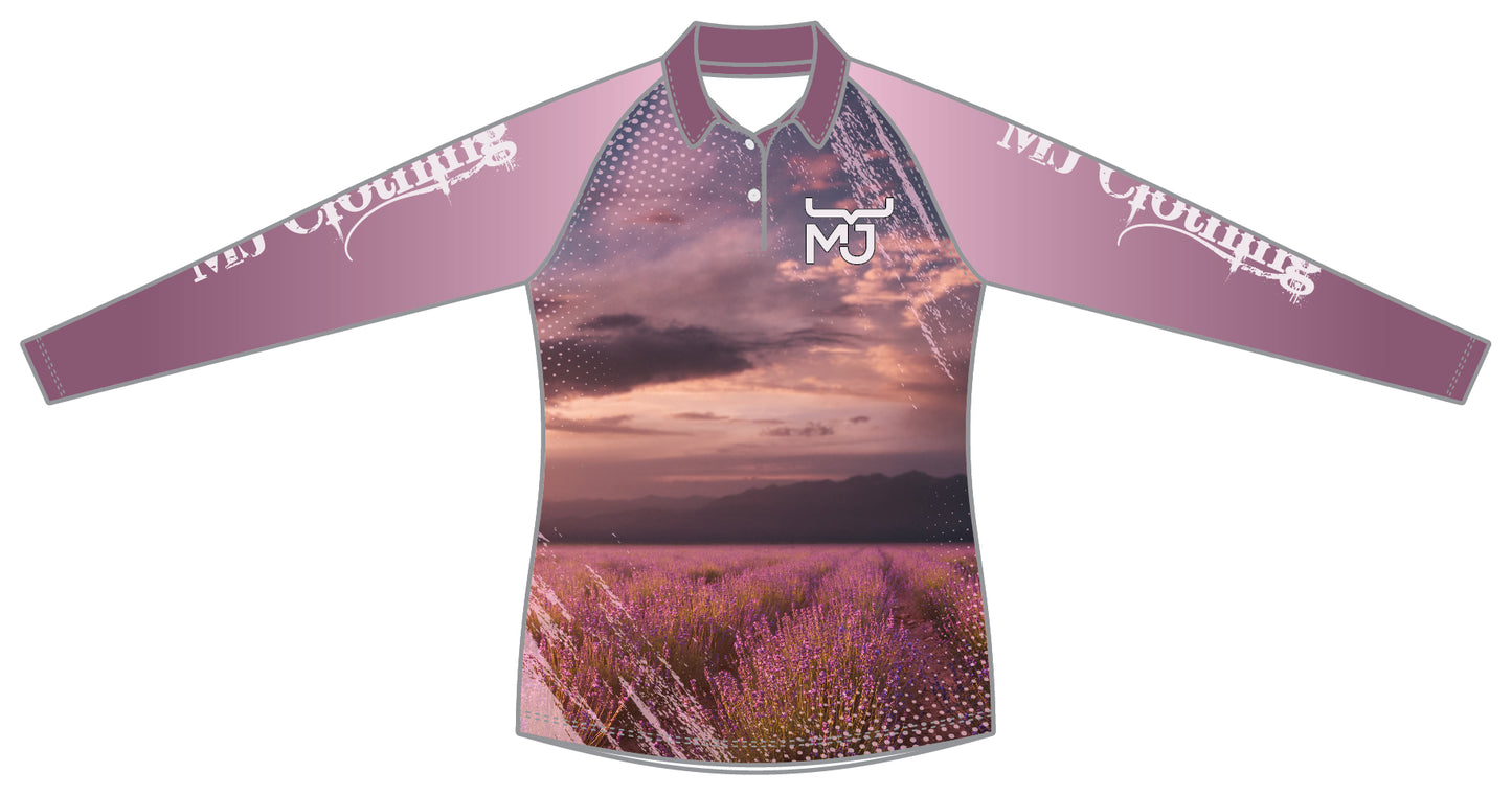 Ladies Dusky Skies Long Sleeve Polo. • MJ Clothing Womens Mens Country Clothing Kids Fashion