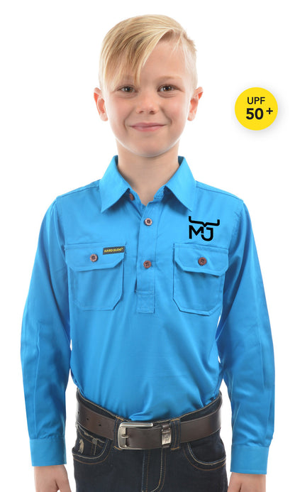 Kids 1/2 Placket Work Shirts • MJ Clothing Womens Mens Country Clothing Kids Fashion