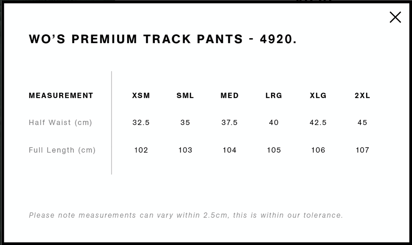 Ladies Premium Track Pants